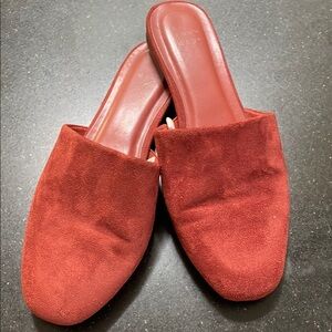 Women's Red Suede Mules